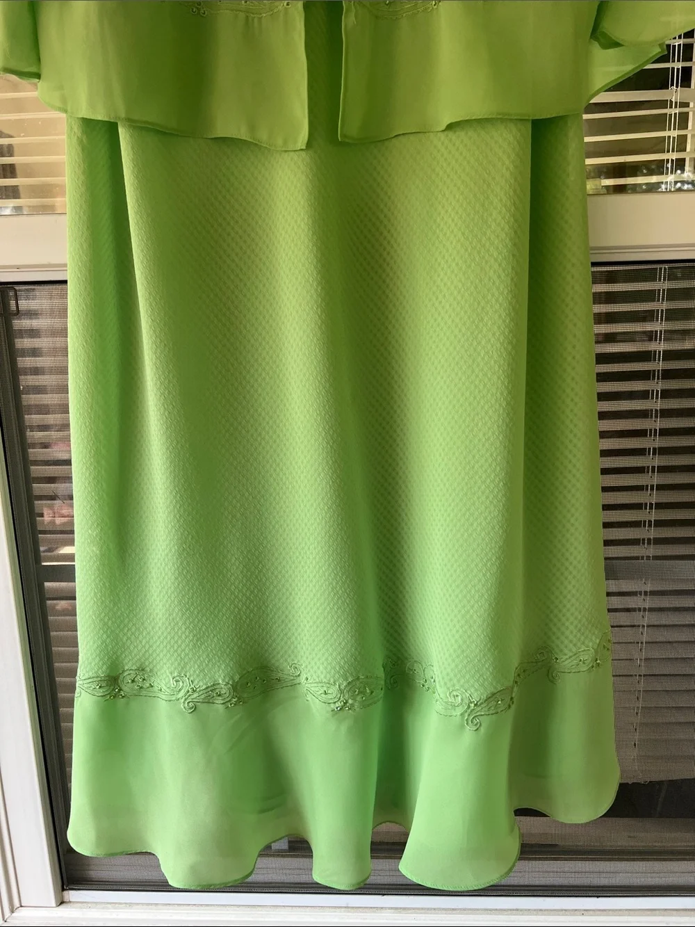 Women's Lime Green Maxi Dress with Coordinating Jacket